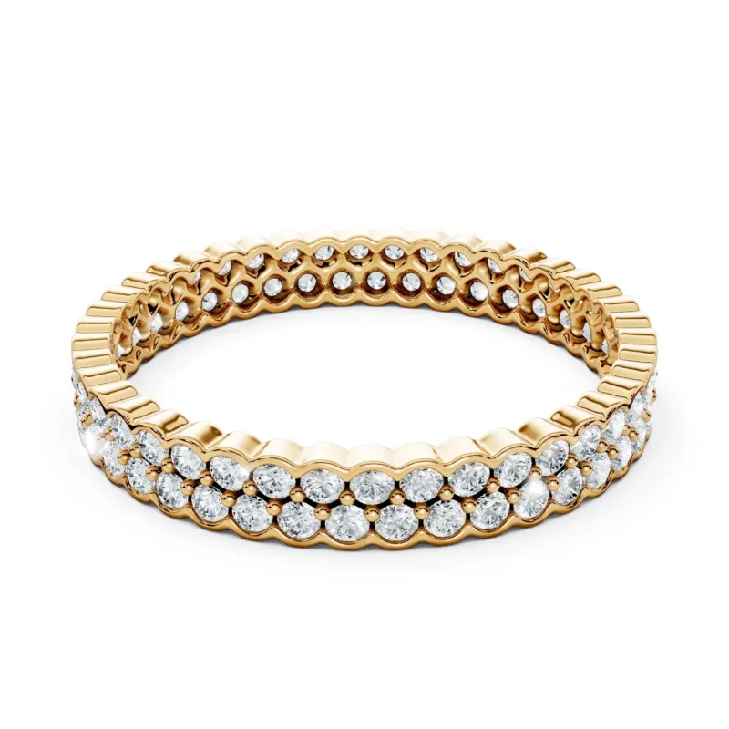 01 Eternity Multiple Row Half Bezel Prunus mume Light Pass Misaligned Arrangement full coverage round 3.2