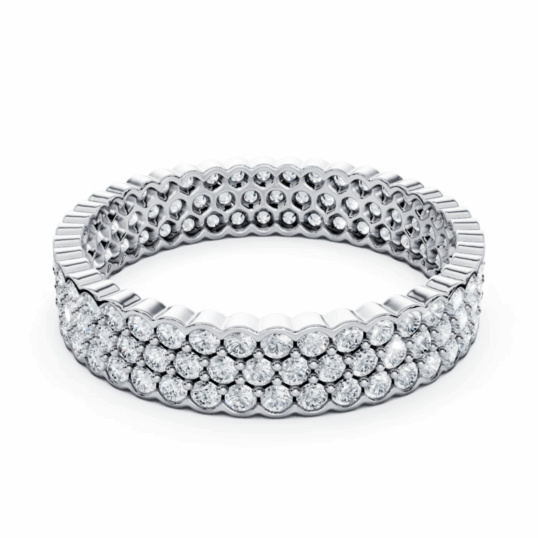 01 Eternity Multiple Row Half Bezel Prunus mume Light Pass Misaligned Arrangement full coverage round 4.2