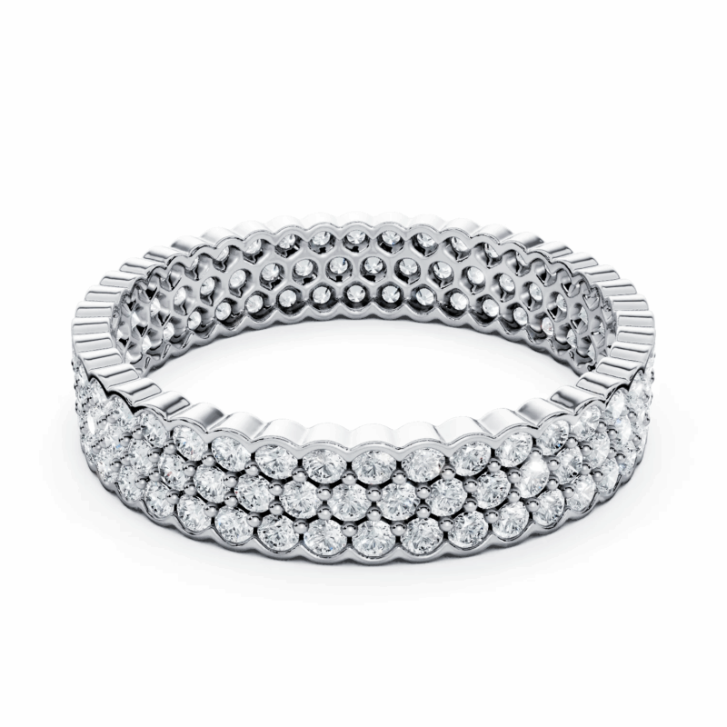 01 Eternity Multiple Row Half Bezel Prunus mume Light Pass Misaligned Arrangement full coverage round 4.2