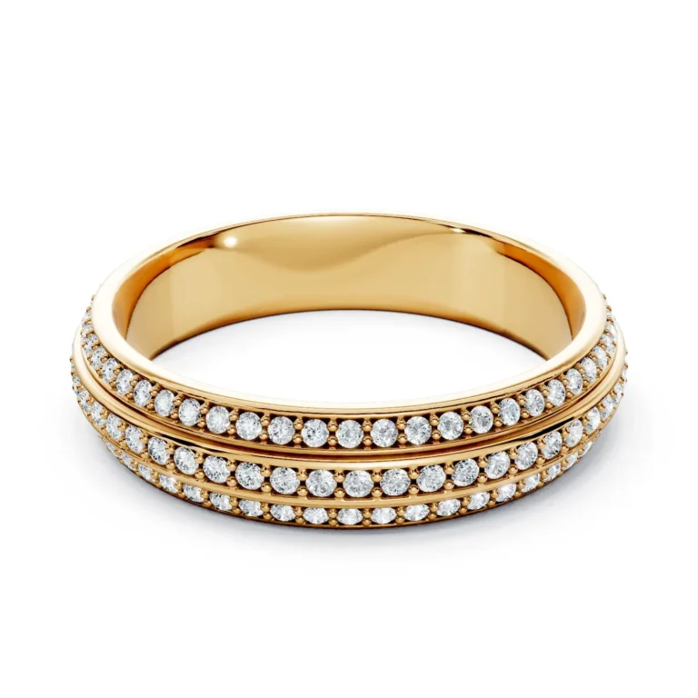 01 Eternity Multiple Row Pavé Setting Bead and Bright Bezel Base Misaligned Arrangement full coverage round 4.0