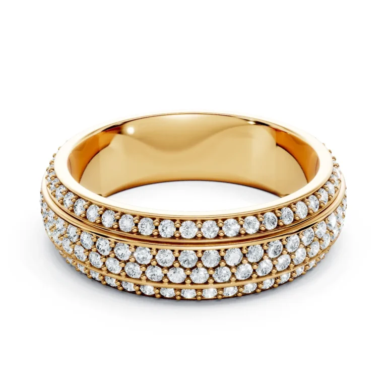 01 Eternity Multiple Row Pavé Setting Bead and Bright Bezel Base Misaligned Arrangement full coverage round 6.0