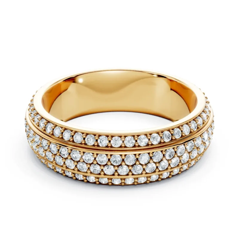 01 Eternity Multiple Row Pavé Setting Bead and Bright Bezel Base Misaligned Arrangement full coverage round 6.0