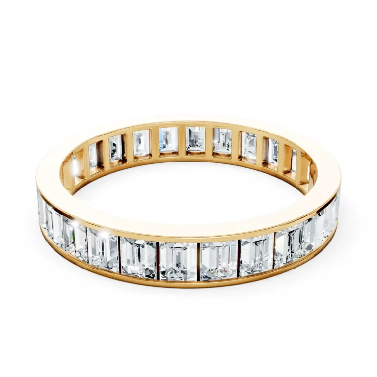 01 Eternity Single Row Channel Setting Light Pass North South full coverage emerald 3.4