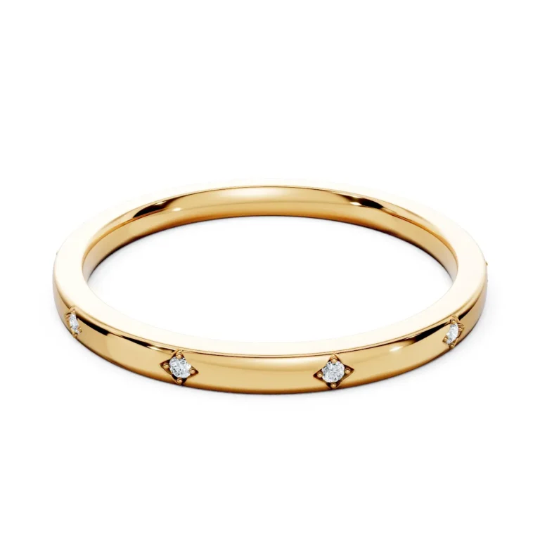 01 Eternity Stack Single Row Flush Setting Bead and Bright Bezel Base full coverage comfort fit round 1.8