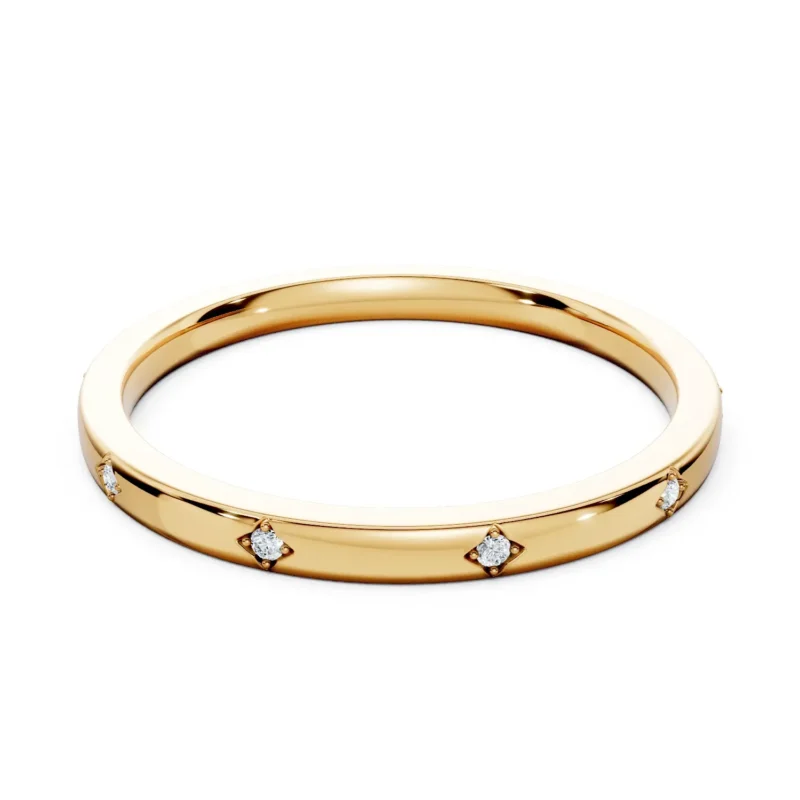 01 Eternity Stack Single Row Flush Setting Bead and Bright Bezel Base full coverage comfort fit round 1.8