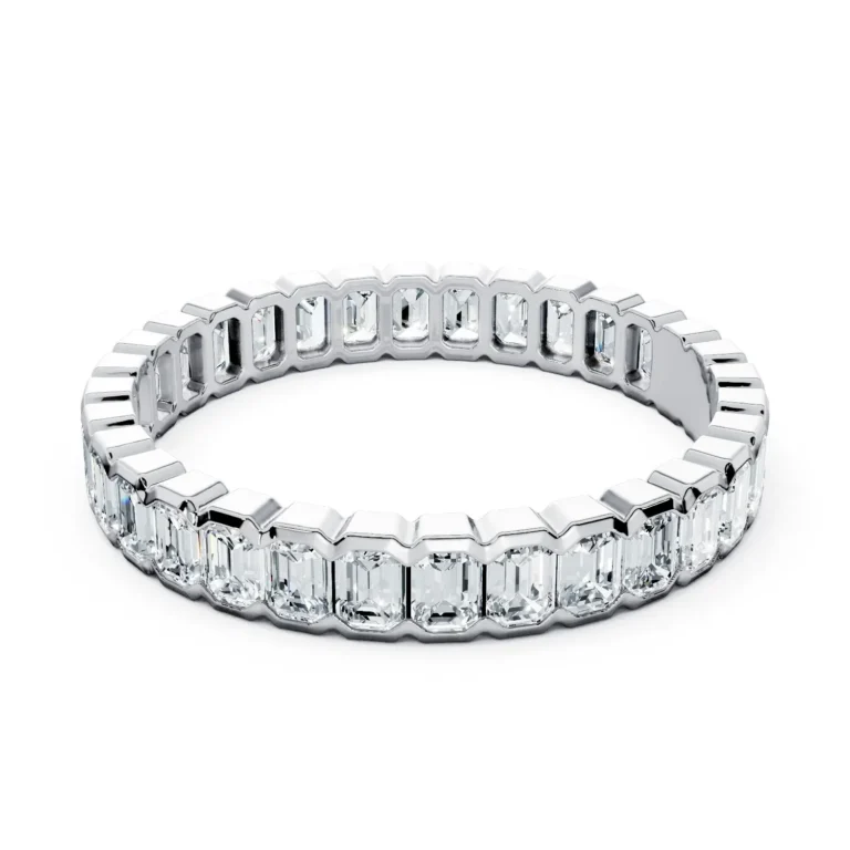 01 Eternity Stack Single Row Half Bezel Light Pass North South full coverage emerald 3.1