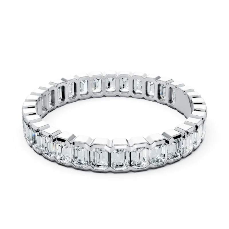 01 Eternity Stack Single Row Half Bezel Light Pass North South full coverage emerald 3.1