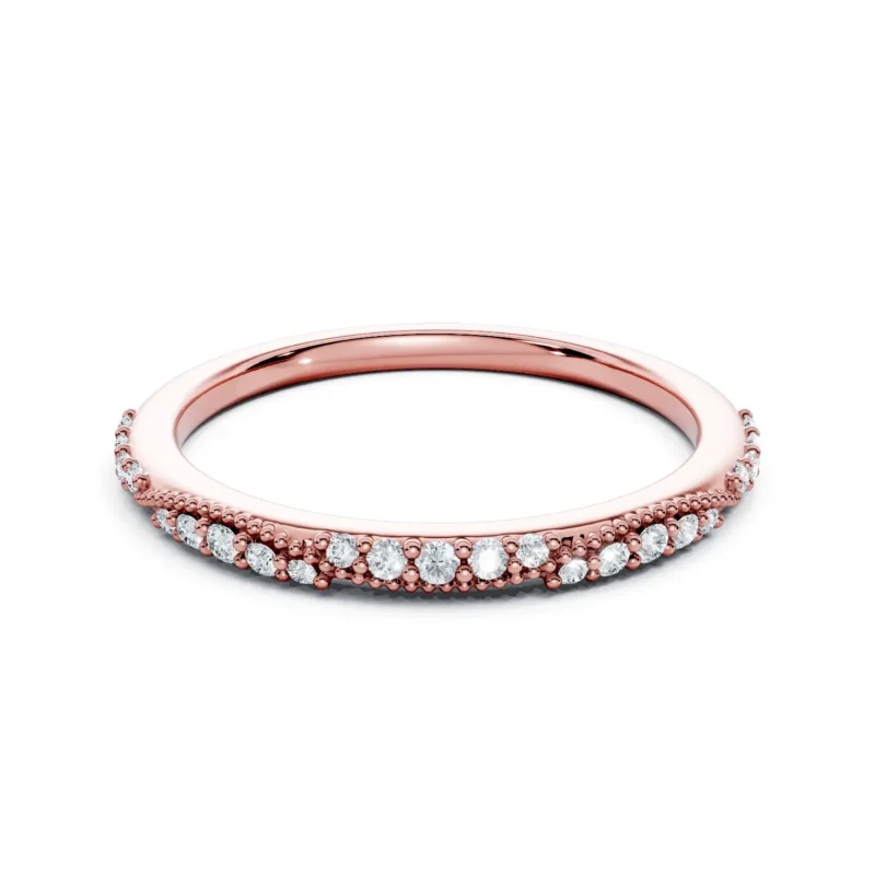 01 Fashion Single Row Pave Setting Prunus mume Bezel Base Decorative full coverage round 1.8