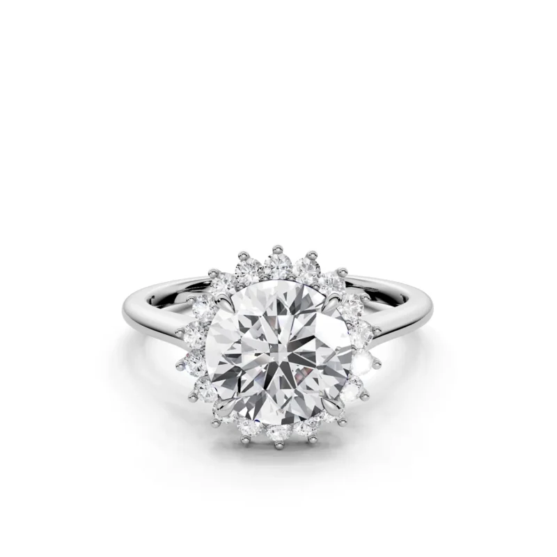 01 Halo Fashion Bridge Curved Standard Profile Solitaire Standard round engagement ring 1