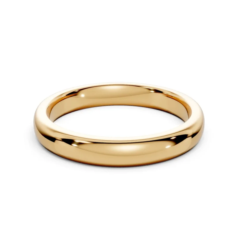 01 Single Row solitaire comfort fit 3mm wedding ring