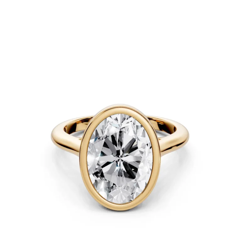 01 Solitary Fashion Bezel Bridge Floating Standard Profile Solitaire Standard oval engagement ring 1