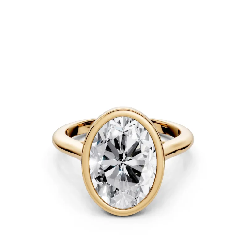 01 Solitary Fashion Bezel Bridge Floating Standard Profile Solitaire Standard oval engagement ring 1