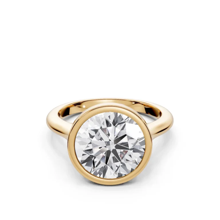 01 Solitary Fashion Bezel Light Pass Standard Profile Solitaire Comfort round engagement ring 1