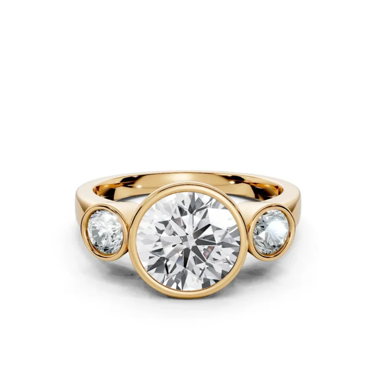 01 Solitary Fashion Bezel Low Profile Solitaire Straight round engagement ring 1