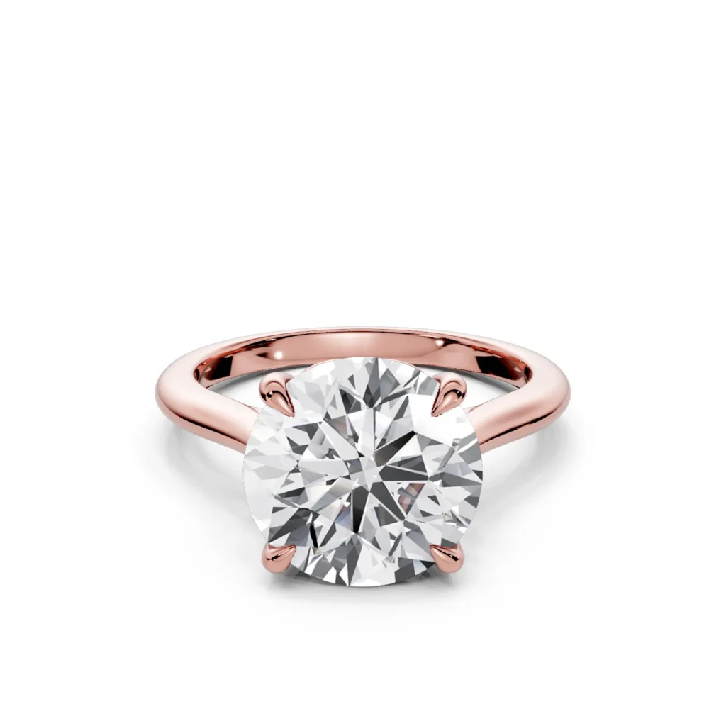 01 Solitary Fashion Four Prong Cathedral Standard Profile Solitaire Comfort round engagement ring 2