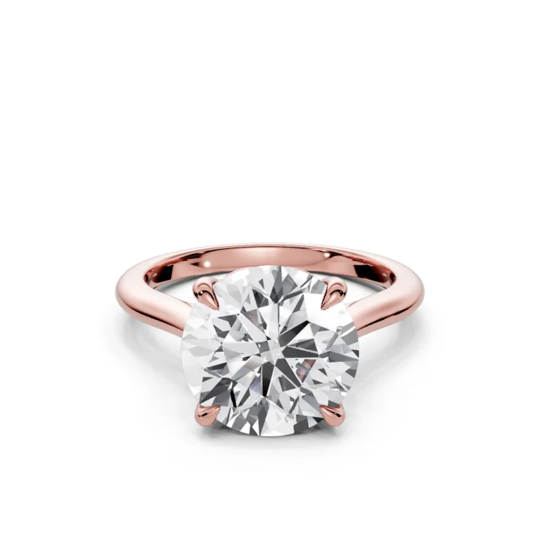 01 Solitary Fashion Four Prong Cathedral Standard Profile Solitaire Comfort round engagement ring 2