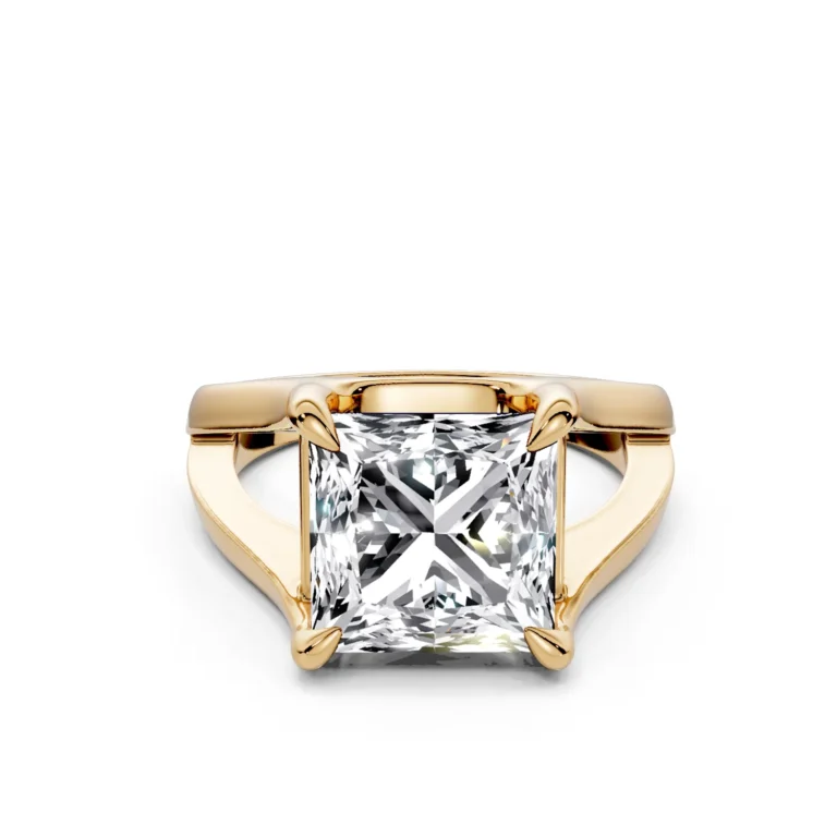 01 Solitary Fashion Four Prong Standard Profile Y Shank princess engagement ring 1