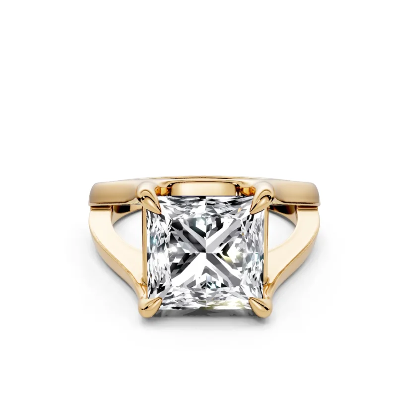 01 Solitary Fashion Four Prong Standard Profile Y Shank princess engagement ring 1