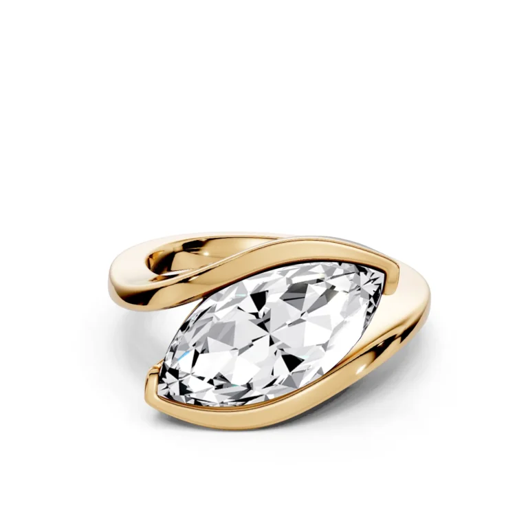 01 Solitary Fashion Half Bezel Light Pass Standard Profile Split Shank marquise engagement ring 1