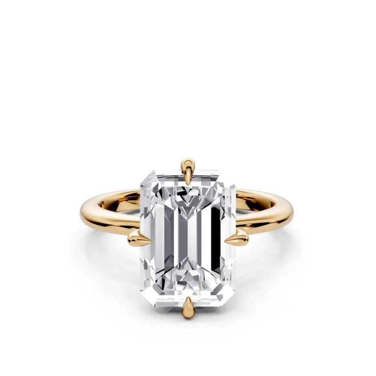 01 Solitary Four Prong Light Pass Standard Profile Solitaire Standard emerald engagement ring