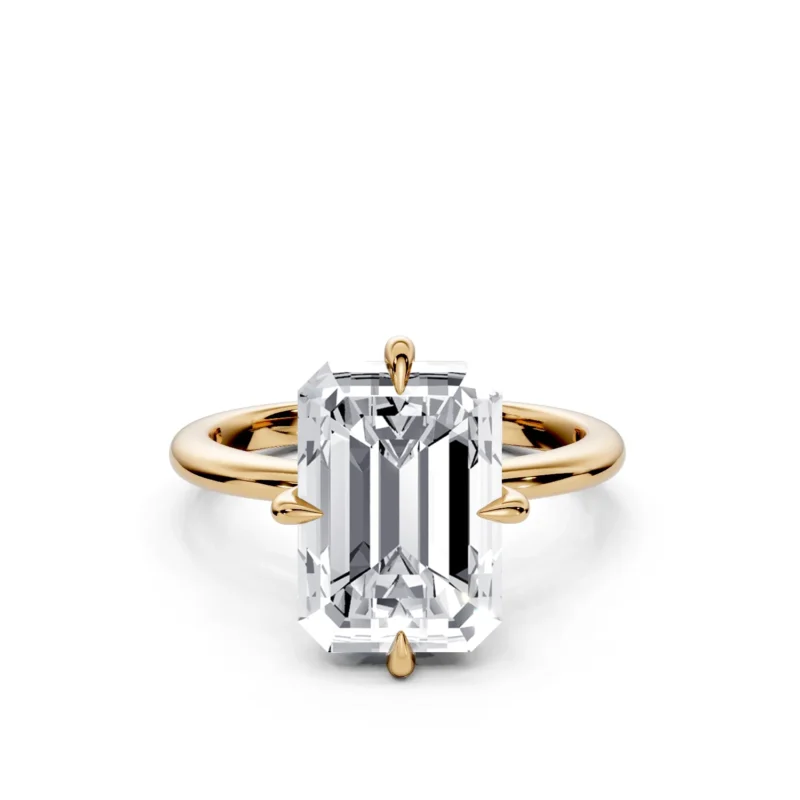 01 Solitary Four Prong Light Pass Standard Profile Solitaire Standard emerald engagement ring 