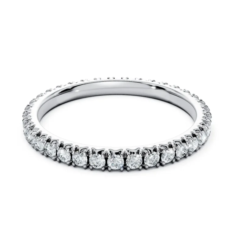 01 Stack Single Row Pavé Setting French Pavé Bezel Base full coverage round 2.0