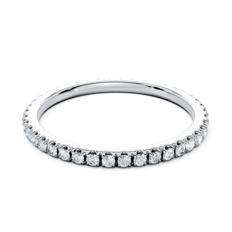 01 Stack Single Row Pavé Setting U Pavé Bezel Base full coverage round 1.6