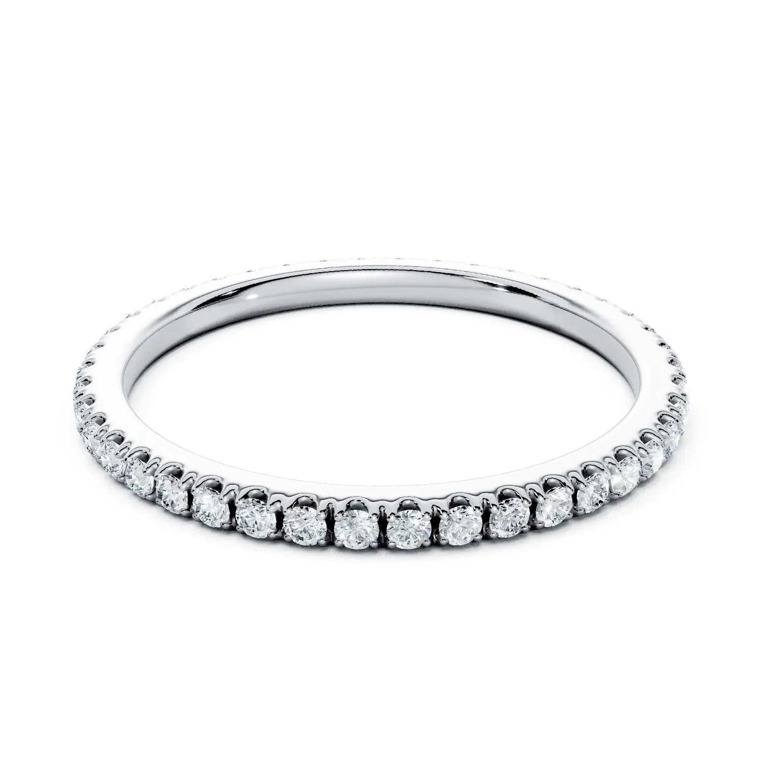 01 Stack Single Row Pavé Setting U Pavé Bezel Base full coverage round 1.6