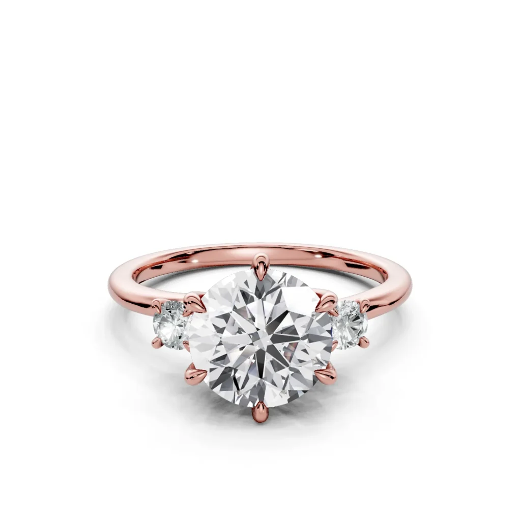 01 Three Stone Fashion Six Prong Standard Profile Solitaire Standard round engagement ring 1