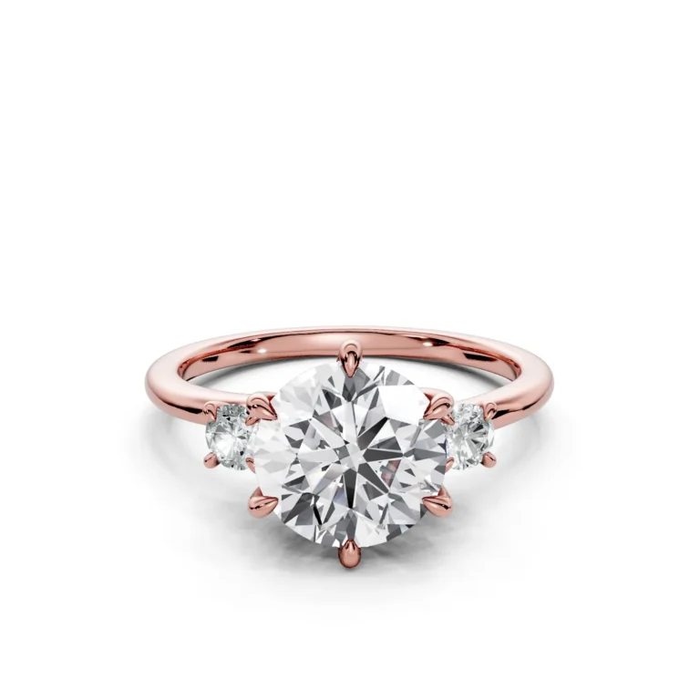 01 Three Stone Fashion Six Prong Standard Profile Solitaire Standard round engagement ring 1