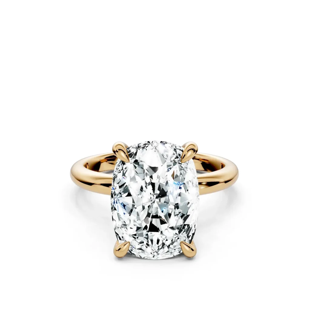 1 Solitary Four Prong Hidden Halo Standard Profile Solitaire Standard elongated cushion