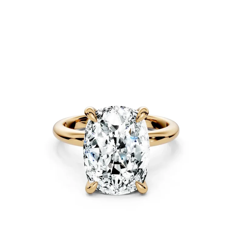 1 Solitary Four Prong Hidden Halo Standard Profile Solitaire Standard elongated cushion