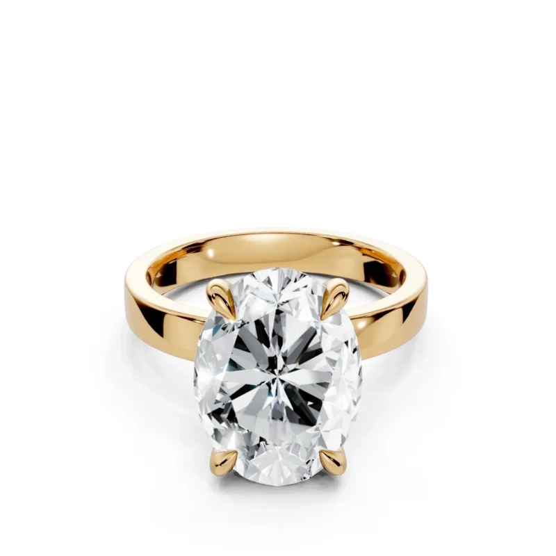 1 Solitary Four Prong Standard Profile Solitaire Straight oval engagement ring 1