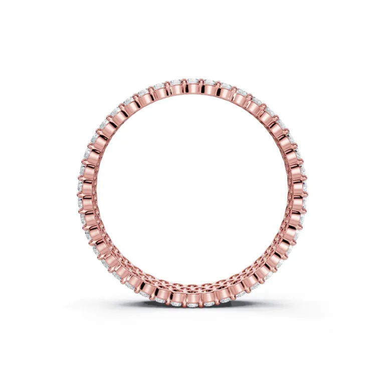 10 Eternity Multiple Row Prong Setting Prunus mume Light Pass Misaligned Arrangement full coverage round 4.010