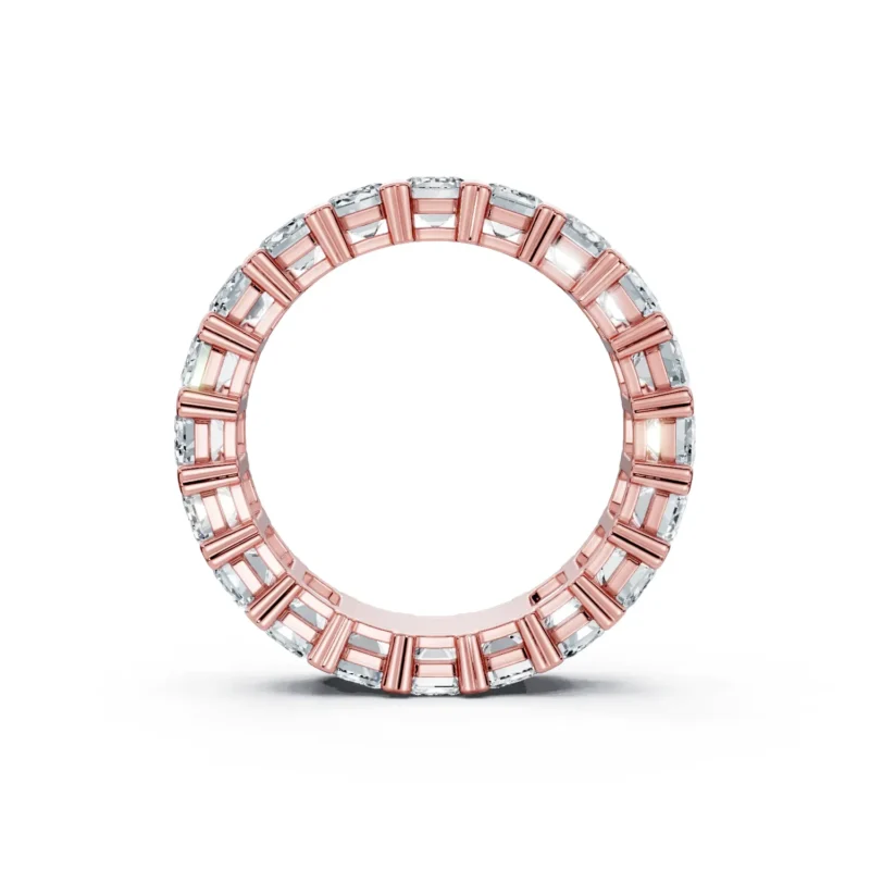 10 Eternity Stack Single Row Prong Setting V Prong Light Pass North South full coverage emerald 5.5