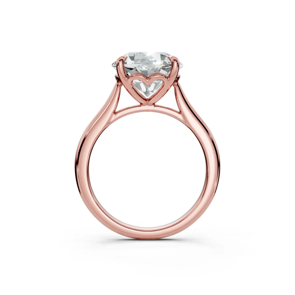 10 Solitary Fashion Four Prong Cathedral Standard Profile Solitaire Comfort round engagement ring 1