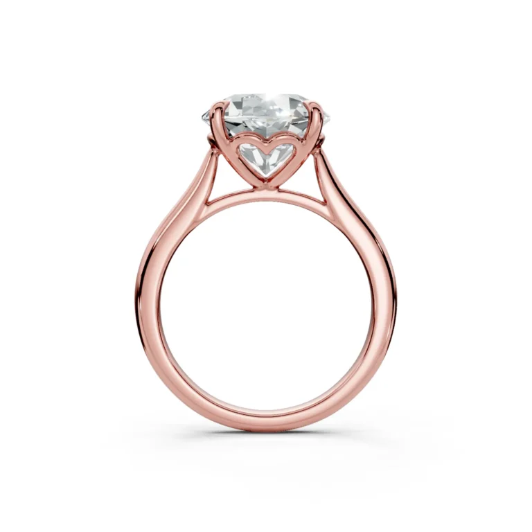 10 Solitary Fashion Four Prong Cathedral Standard Profile Solitaire Comfort round engagement ring 1