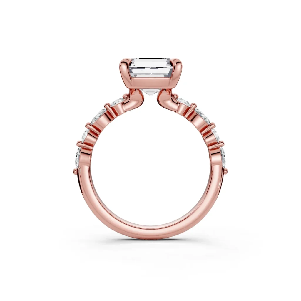 11 Solitary Fashion Four Prong Light Pass Standard Profile Alternating Pave 34 coverage