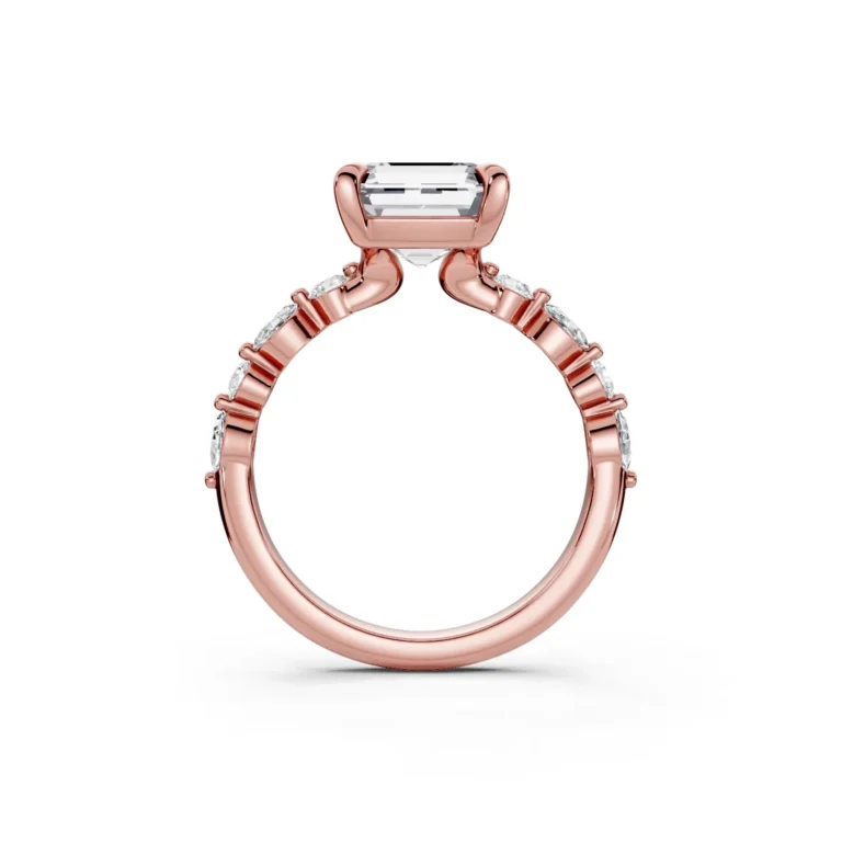 11 Solitary Fashion Four Prong Light Pass Standard Profile Alternating Pave 34 coverage