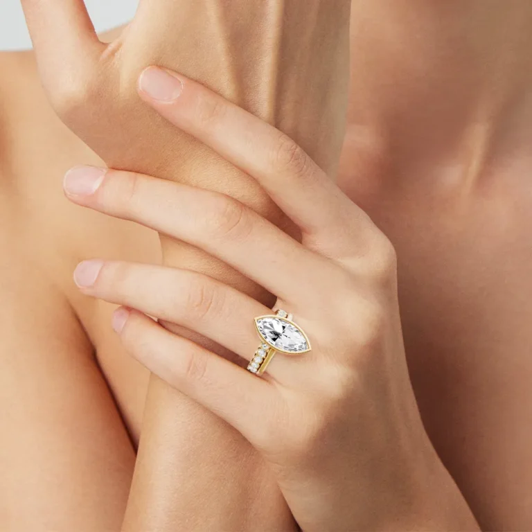 13 Destiny Bezel Marquise with Round Bridal Set