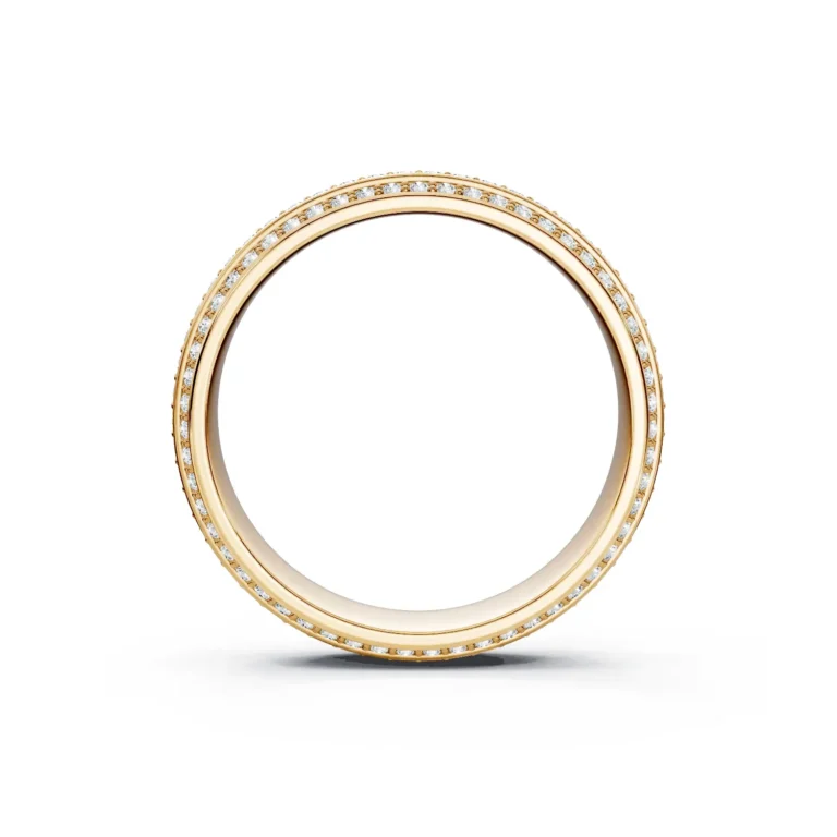 2 Eternity Multiple Row Pavé Setting Bead and Bright Bezel Base Misaligned Arrangement full coverage round 4.0