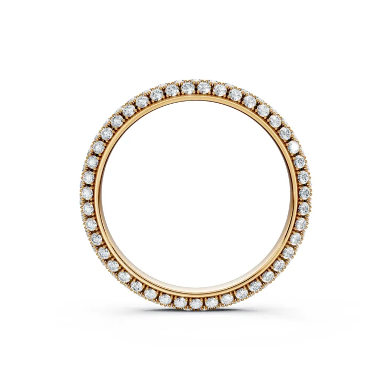 2 Eternity Multiple Row Pavé Setting Prunus mume Bezel Base Misaligned Arrangement full coverage round 2.5