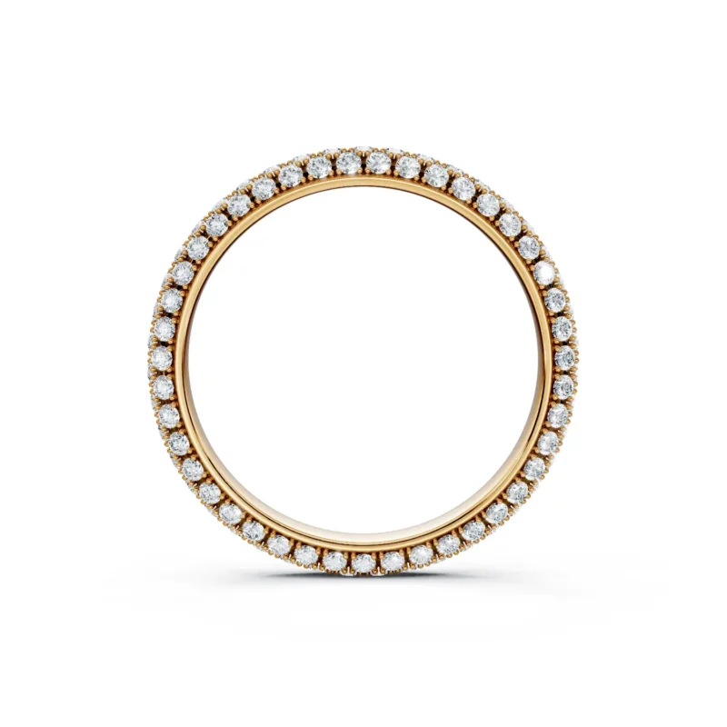 2 Eternity Multiple Row Pavé Setting Prunus mume Bezel Base Misaligned Arrangement full coverage round 2.5