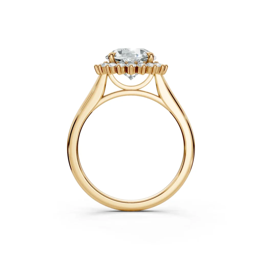 2 Halo Fashion Bridge Curved Standard Profile Solitaire Standard round engagement ring 1