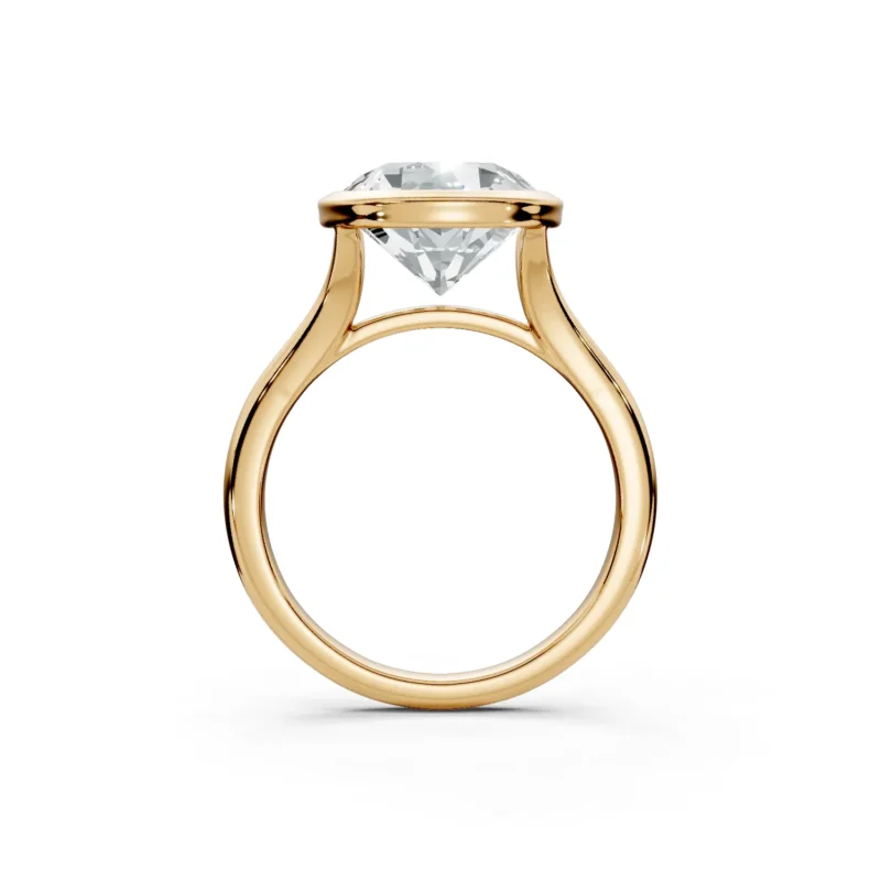 2 Solitary Fashion Bezel Standard Profile Solitaire Comfort round engagement ring