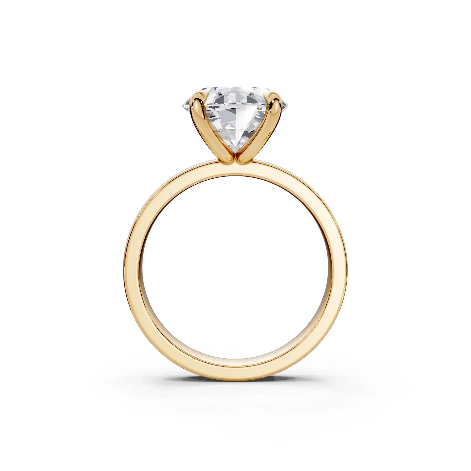 2 Solitary Four Prong Standard Profile Solitaire Straight oval engagement ring