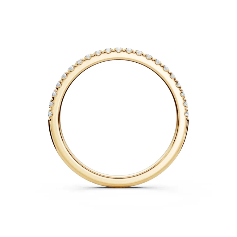 2 Stack Single Row Pavé Setting U Pavé Bezel Base 1 2 coverage round 1.6