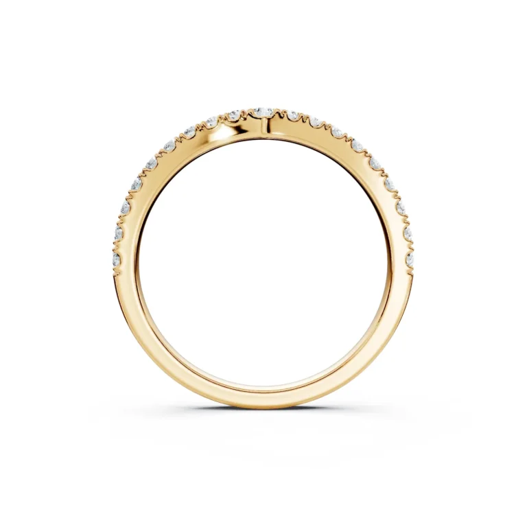 2 Stack Single Row curved Pave Setting U Pave Bezel Base 1 2 coverage round 2.0 1