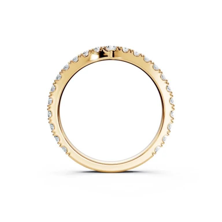 2 Stack Single Row curved Pave Setting U Pave Bezel Base 3 4 coverage round 2.2