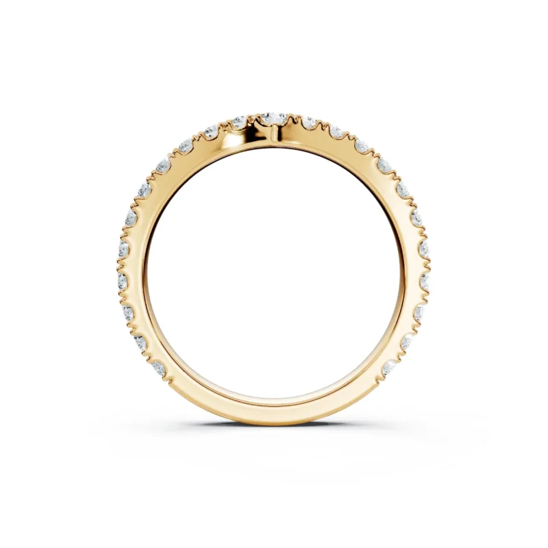 2 Stack Single Row curved Pave Setting U Pave Bezel Base 3 4 coverage round 2.2